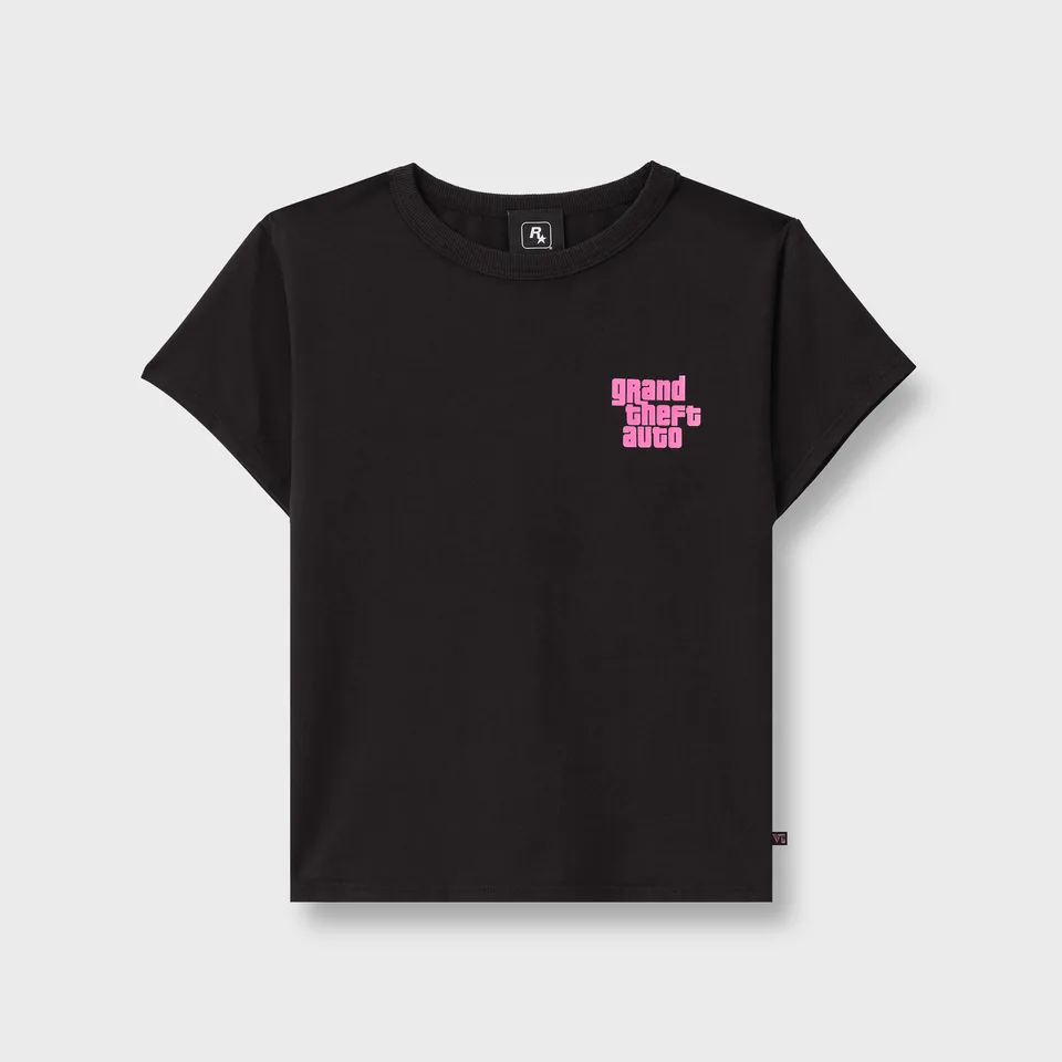 Black Grand Theft Auto VI Women’s Cropped Baby Logo Tee