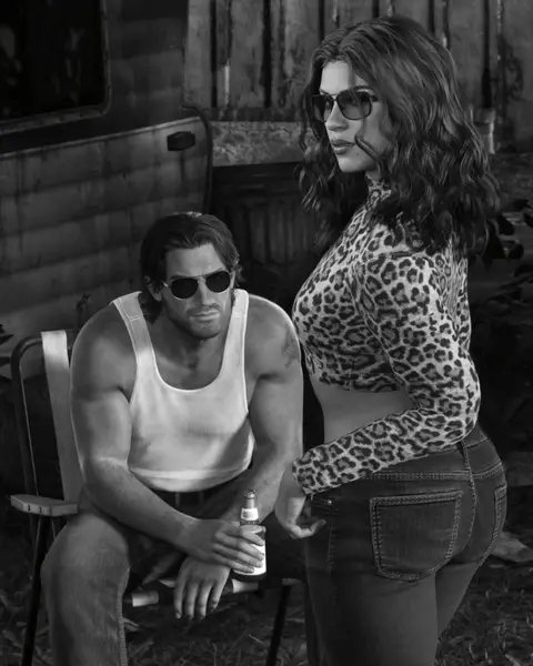LOVE Magazine Jason and Lucia Black and White