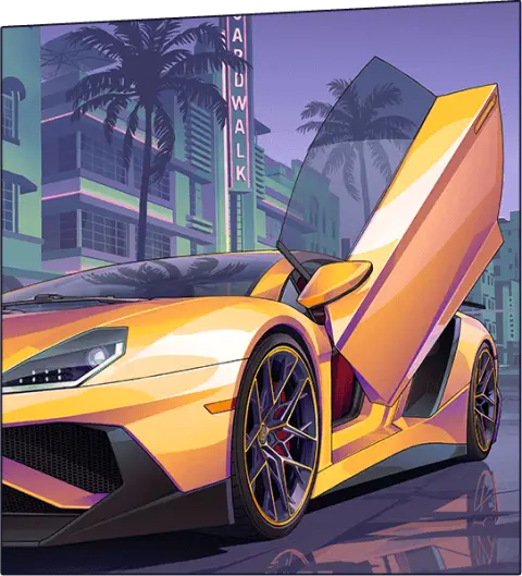 GTA 6 Cover Art Sports Car