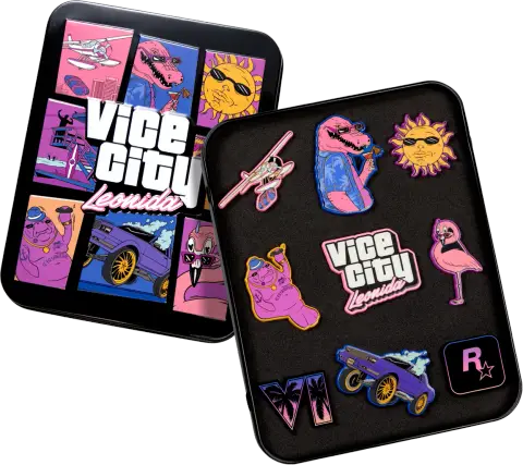 GTA VI Collectors Vice City Leonida Pin Set Transparent