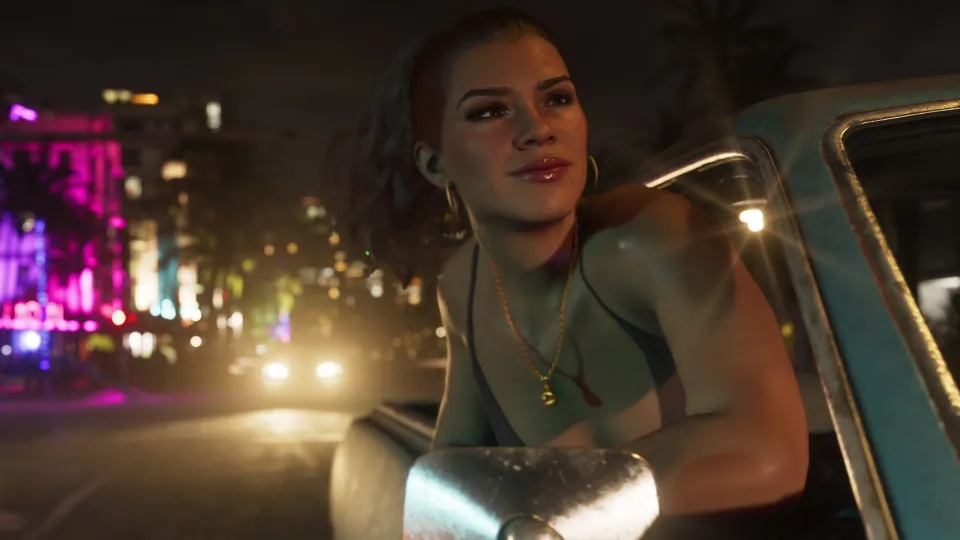 Lucia Hanging Out A Car