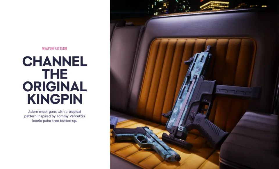 Official GTA 6 Website Vintage Vice City Pack Weapon Pattern